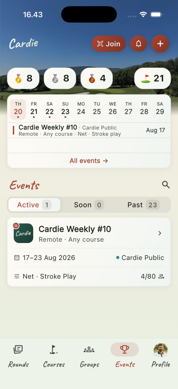 Every event in one calendar.