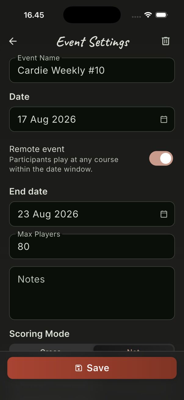 Change it later.