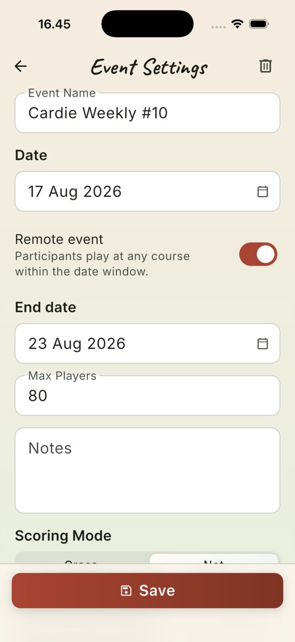 Change it later.